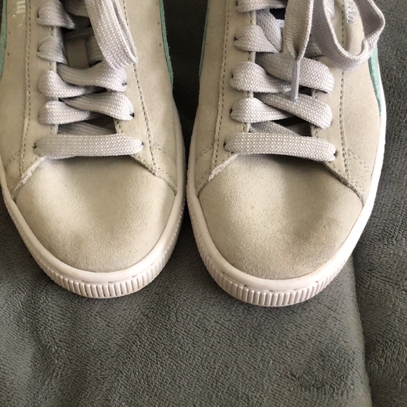 Grey/teal puma suede shoes - Picture 4 of 5